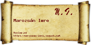 Marozsán Imre névjegykártya