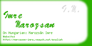 imre marozsan business card